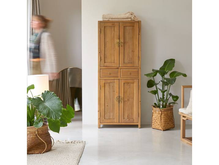 Schrank aus massiver Recycling-Kiefer Natur - Natur - Pine