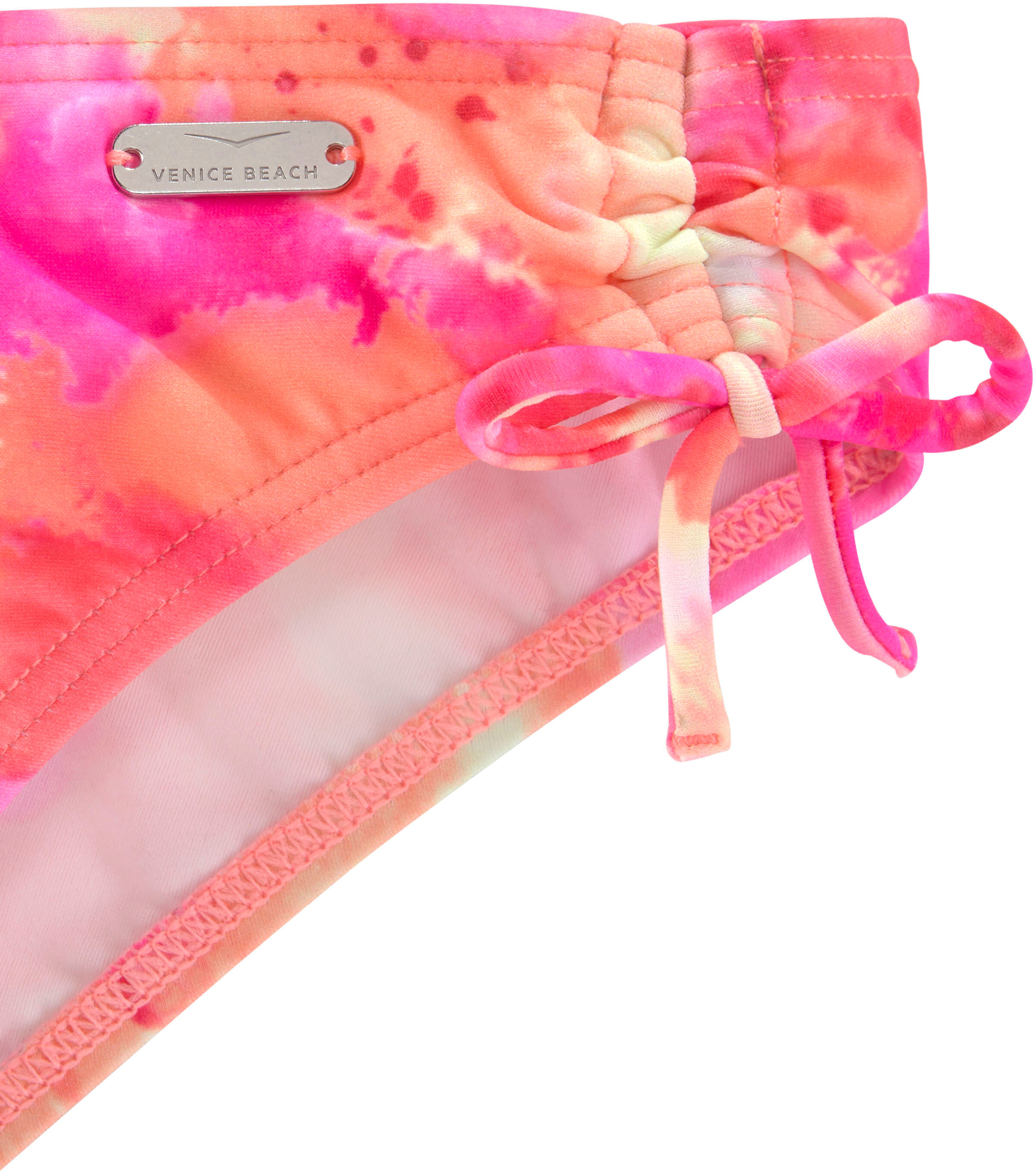 Triangel-Bikini VENICE BEACH "Epica Kids", Mädchen, Gr. 134/140, N-Gr, bunt (bunt, pink), Recycling-Polyamid, bedruckt, Bikini-Sets Triangel-Bikini, im Neondruck bunt, pink 134/140, N-Gr