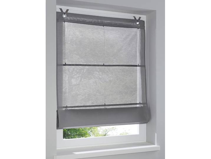 Raffrollo HEINE HOME Gr. 5, grau, B:120cm H:140cm, Raffrollos, Raffrollo