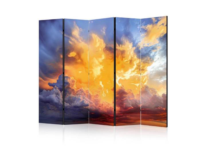 Muralo Paravent 5-teilig Raumteiler klappbar Sonnenuntergang Wolken (Packung, 1 St., 225x172 cm), 3 Varianten, für das Schlafzimmer, das Wohnzimmer