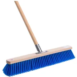 Blue-Star Besen 60 cm Breit mit blauen Borsten und stabilem Stiel Holzstiel 160 cm Lang Straßenbesen für Außen Garten Haus usw.