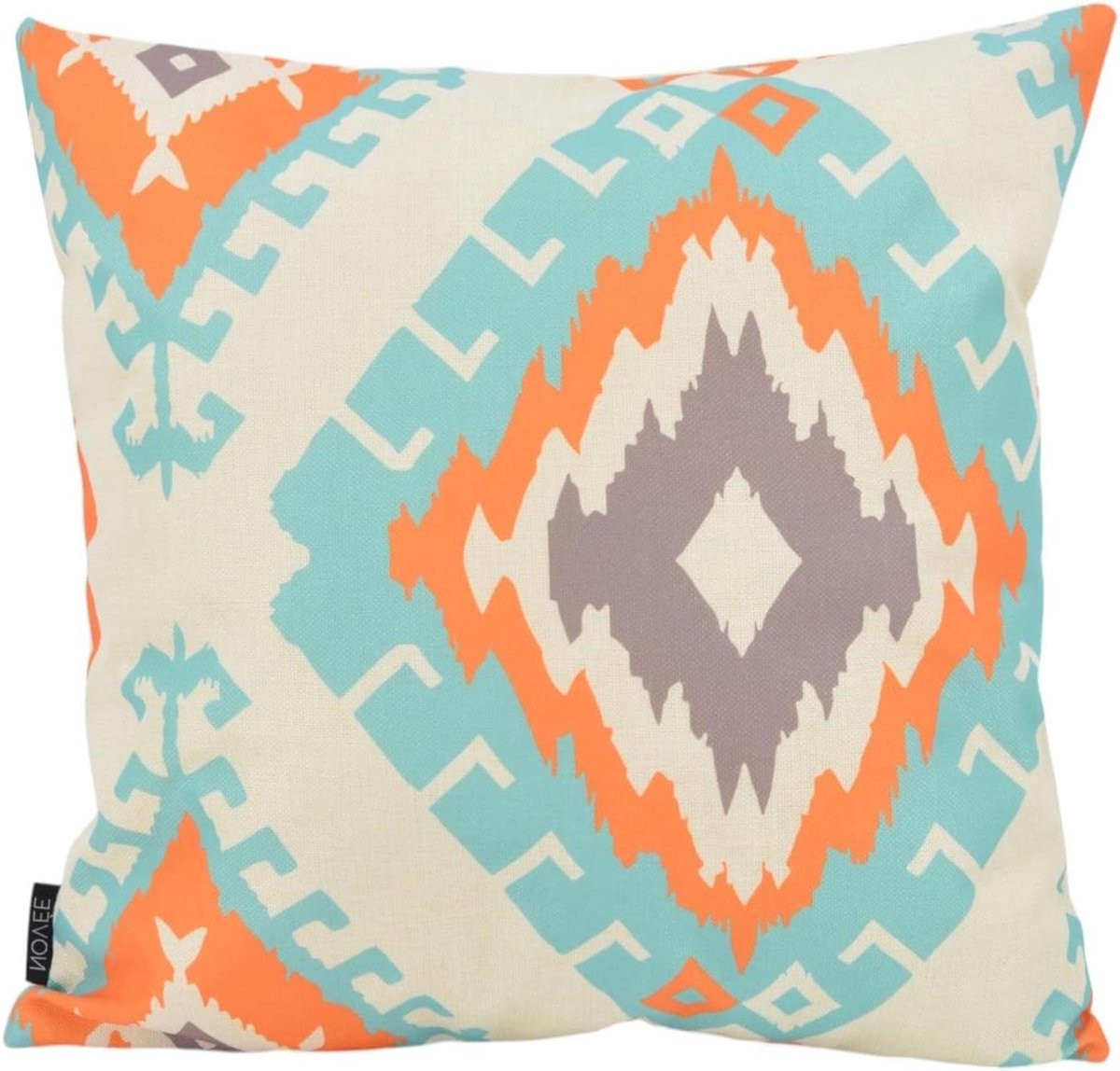 Waterafstotende outdoor kussenhoes van canvas in blauw/petrol, 45 x 45 cm