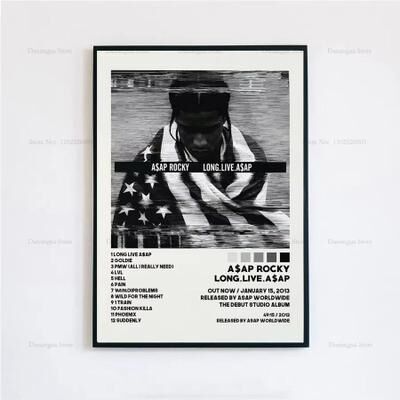 Inspired Finds ASAP Rocky Testing Album Cover Canvas Poster Aesthetic Wall Art long Live Asap Classic 15.75x23.62in No Frame