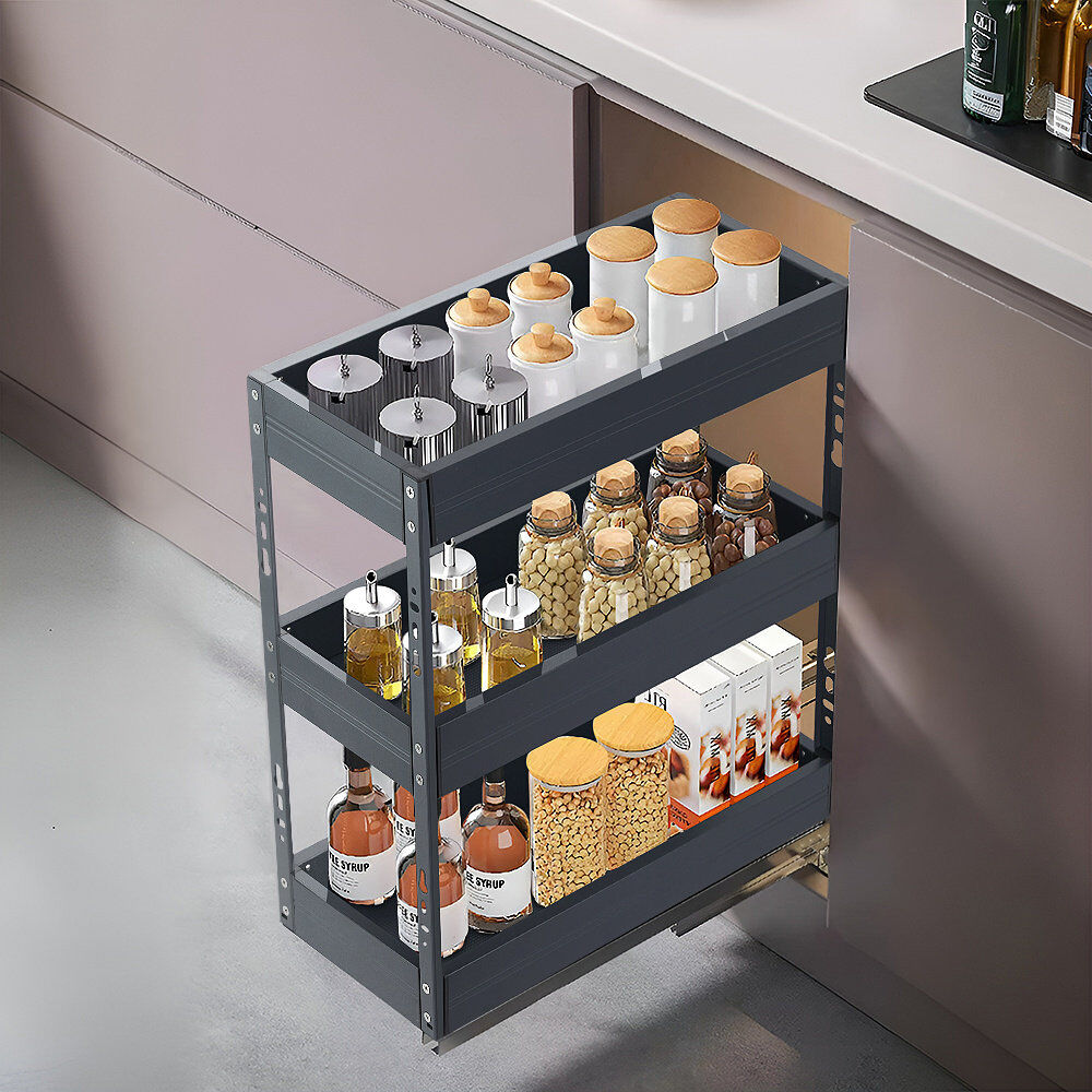 Rebrilliant Elaxi Aluminium Cabinet Shelving Rack Matte Black 45cm x 20cm x 43cm