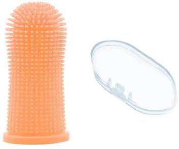 Uplift Treasures Soft Silicone Pet Finger Toothbrush orange