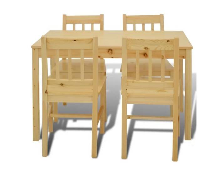 LE SHOP Table de salle à manger en bois avec 4 chaises Naturel - Haute qualité
