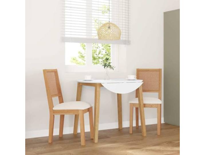 HEFZGDB Esszimmerstühle mit Kissen 2 STK. Massivholz Gummibaum Ergonomische Rückenlehne für Komfort und Langlebigkeit