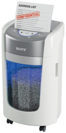 LEITZ Aktenvernichter mit Mikroschnitt IQ OptiMax Home Office 225 weiß 83580000