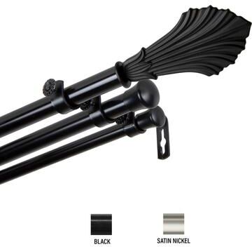 InStyleDesign Fin Triple Curtain Rod 13/16 inch dia.