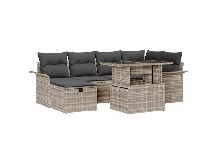 VidaXL - Modulare sofagarnitur poly-rattan, One Size, Silber