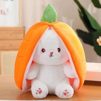 Inspire Essentials Cute Rabbit Plush Toy Soft Strawberry Bunny Stuffed Animal 25cm Carrot