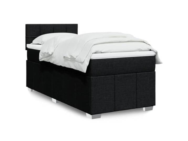 RJPLMFV Lattenrost mit Matratze, Schwarz, 90 x 190 cm Taschenfedern, verstellbarer Kopf, waschbar, Polyestergewebe