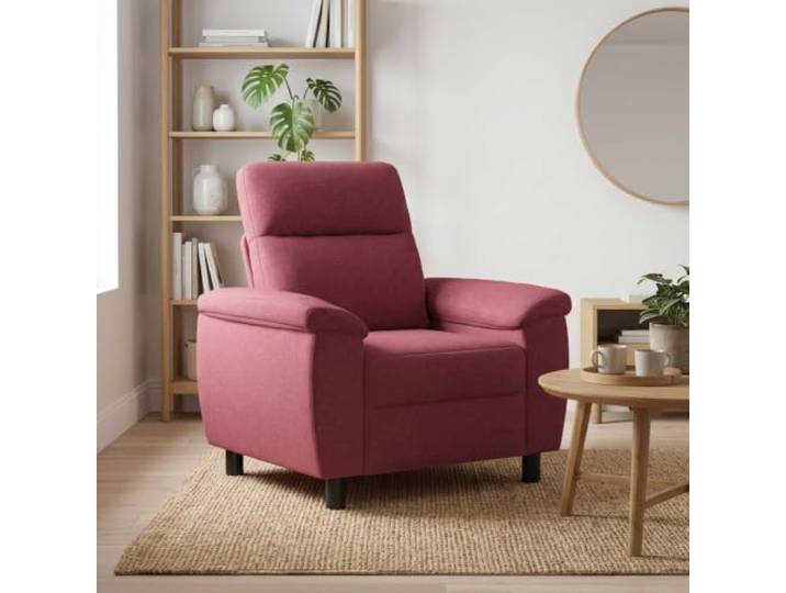 Sofa Weinrot 95 x 90 x 95 cm Stoff Metallrahmen,100% Polyesterkissen,Polyester Armlehnen,klar Design,Wohnzimmer