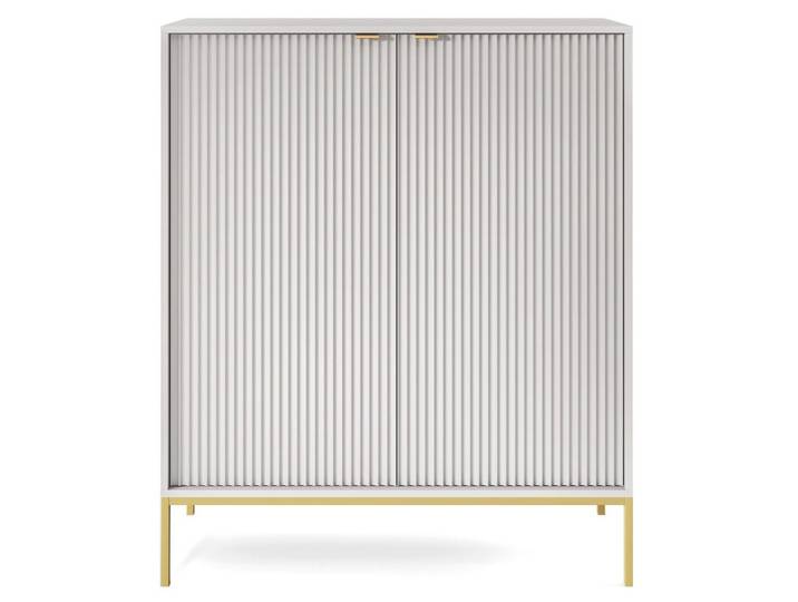 HIGHBOARD Vellore Grau mit goldenen Metallbeinen 104 cm
