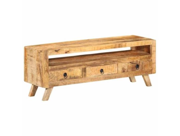 KUPTYERFG TV-Schrank 110x30x40 cm Massivholz Mango Lowboard Natur Stylisches Lowboard aus massivem Mangoholz mit 3 Schubladen & Ablage. Perfekt fürs Wohnzimmer oder Schlafzimmer.