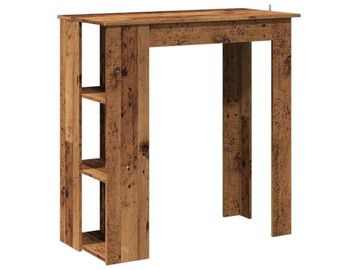 HBBMGYD Bartisch mit Regal, altes Holz, Technikholz 3 Regale, langlebiges Holz, einfacher und eleganter Stil, für die Familie, feuchtes Tuch