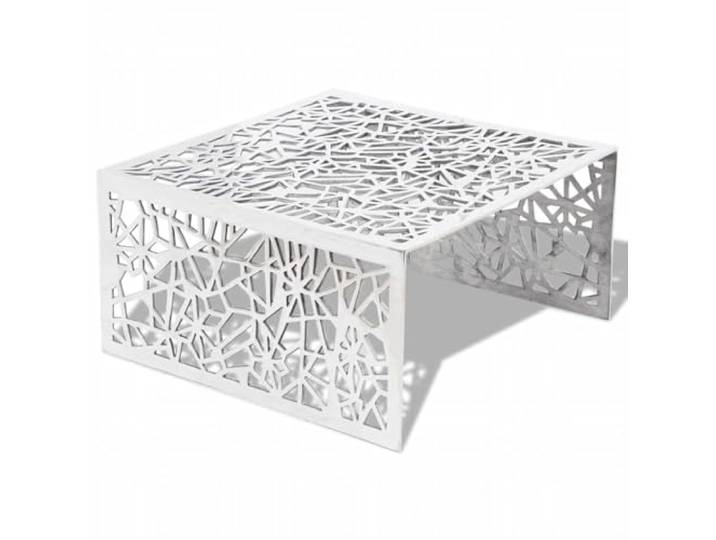 vidaXL Couchtisch Kaffeetisch Silbern Geometrisches Lochmuster Design Aluminium