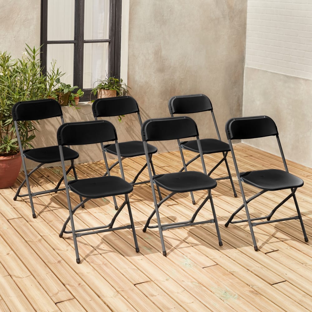 sweeek Chaises de réception pliantes gris foncé Gris 44x50x81cm