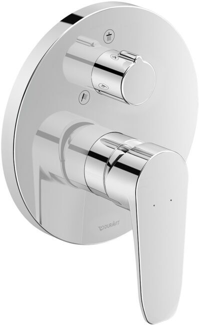 Duravit B.1 Wannenarmatur B14210012010 chrom, Unterputzarmatur, mit Umstellung, rund