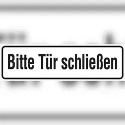 Hinweisschild, Bitte Tür schließen, 70 x 240 mm, Folie - 240x70 mm Folie selbstklebend