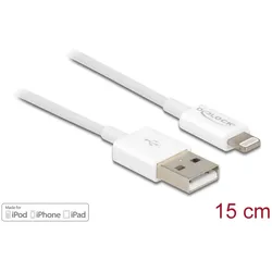 DELOCK USB Daten-/Ladekabel iPhone/iPad/iPod 15cm weiß