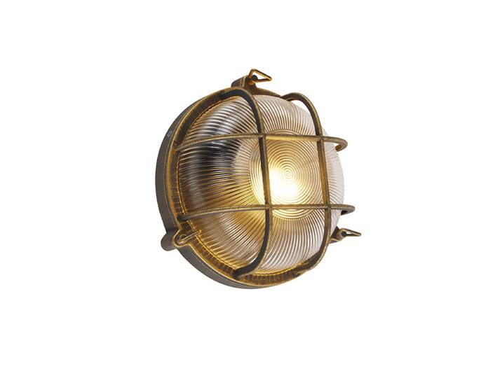 Nautica - Applique Murale - 1 Lumière - L 260 Mm - Doré/laiton - Rustique - Éclairage Extérieur - Garage / Cellier - Qazqa