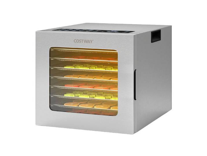 COSTWAY Dörrautomat 850 W, 8 Etagen, Dörrgerät mit 48H Timer, 10 Programmen