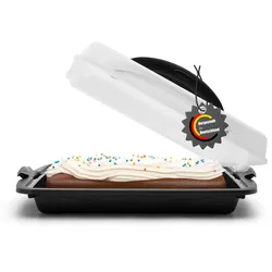 BigDean Kuchen Transportbox Rechteckig mit 2 Tragegriffen ideal für Blechkuchen – Muffin Transportbox Made in Germany