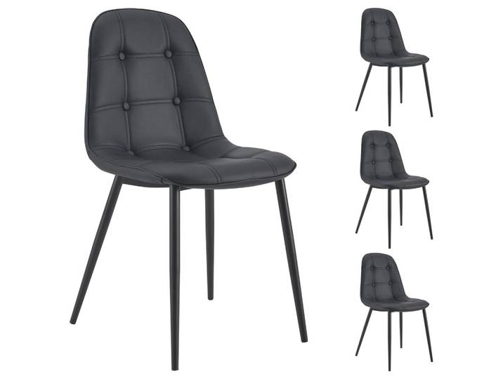 ESSZIMMERSTUHL ALVARO 4er-Set schwarz