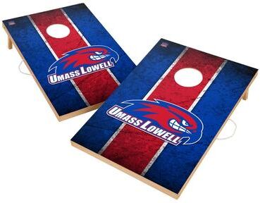 Skip's Garage Vintage Massachusetts Lowell River Hawks Regulation 2x4 Cornhole Set