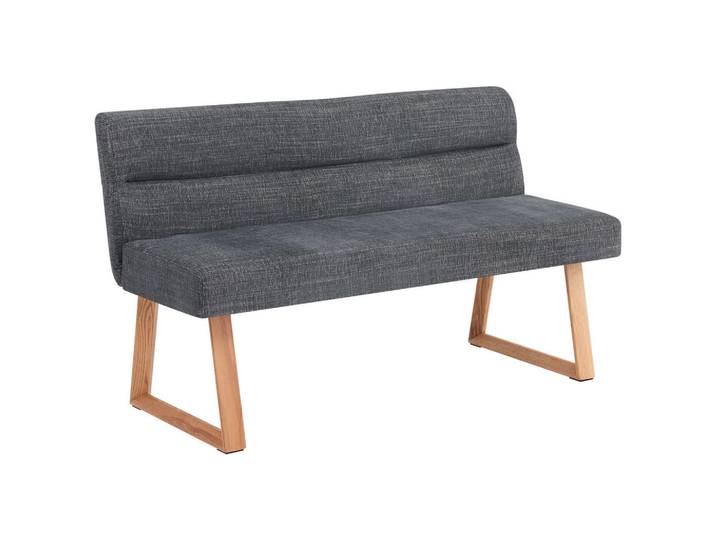 Livetastic Sitzbank, Eiche, Dunkelgrau, Holz, Metall, Eiche, massiv, 2-Sitzer, 140x82x61 cm, Esszimmer, Bänke, Sitzbänke