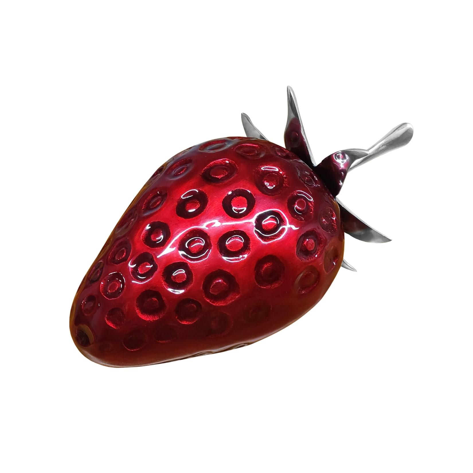 HTI-Living Deko Erdbeere Hochglanz Rot Aluminium