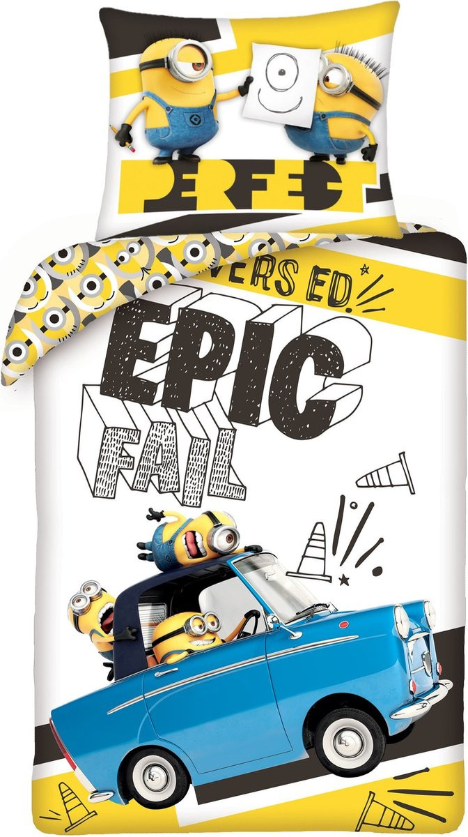 Minions Dekbedovertrek Epic Fail voor volwassenen - 140 x 200 cm