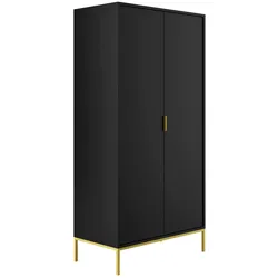 KLEIDERSCHRANK 2 Türen Seattle Schwarz