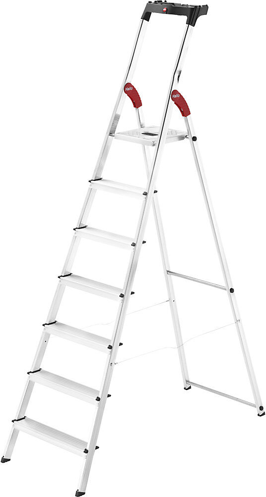 Alu-Stufenstehleiter StandardLine L60, Tragfähigkeit 150 kg, 7 Stufen Hailo