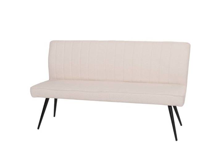 Banquette HWC-K16 banquette de salle à manger banquette rembourrée dossier tissu/textile bouclé métal 160cm ~ crème-be