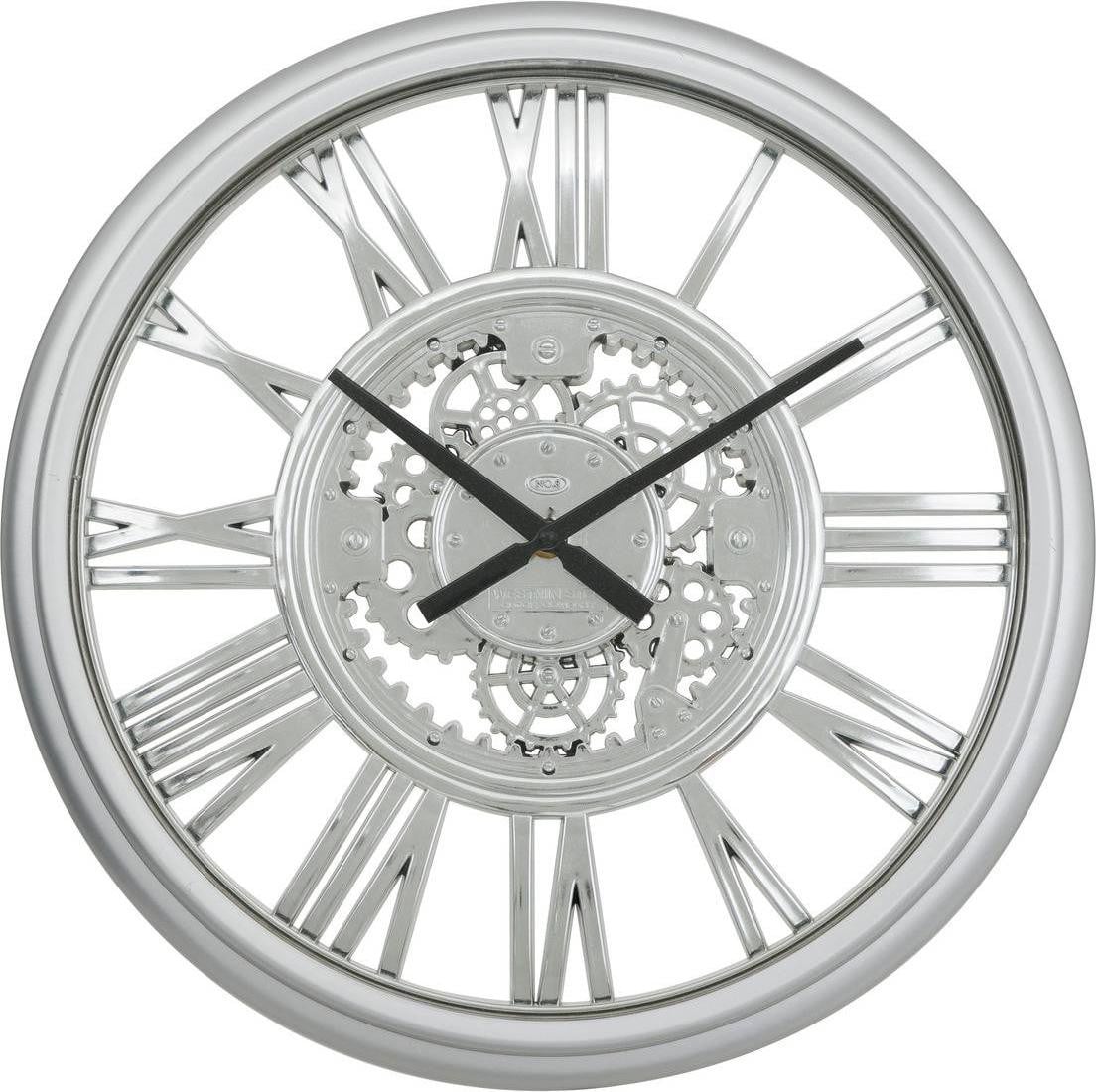 Atmosphera Ricky Analoog Wandklok, Zilver, Diameter: 40 cm