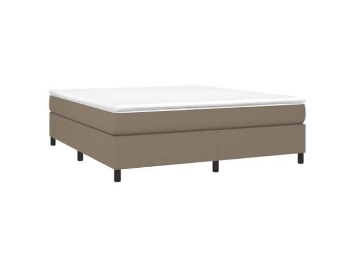 KTHLBRH Boxspringbett Stoff Taupe 160 x 200 cm Robuste Beine, Lattenrost aus Sperrholz, Matratze nicht im Lieferumfang enthalten, für Schlafzimmer