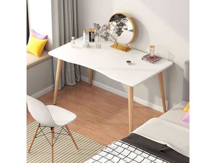 Bureau d'ordinateur bureau d'étude de style table d'écriture en bois pour étudiant avec rebord ergonomique plateau spacieux