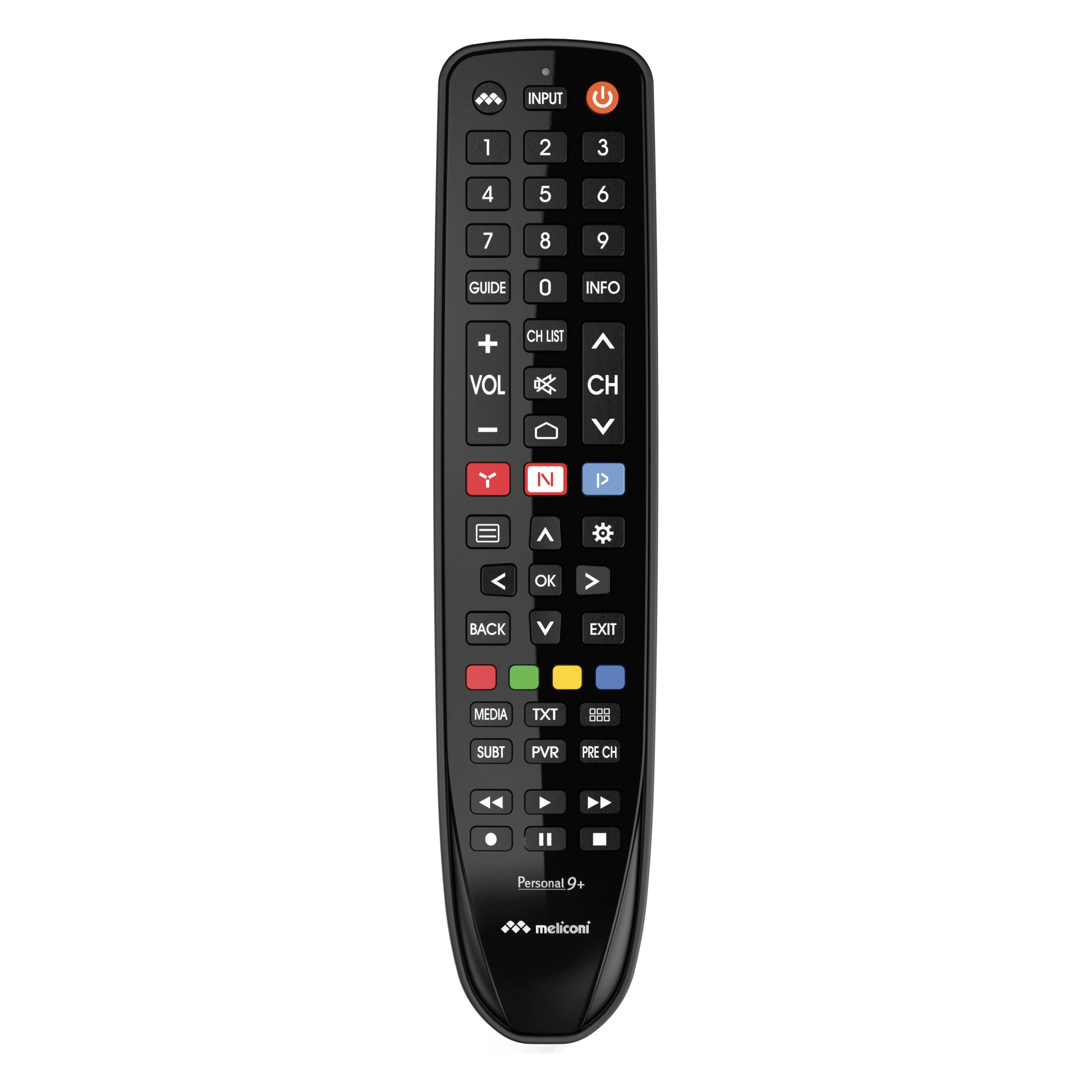 Meliconi Gumbody Personal 9+ Fernbedienung für TV (Gerätespezifische Fernbedienung, Infrarot) (806081)