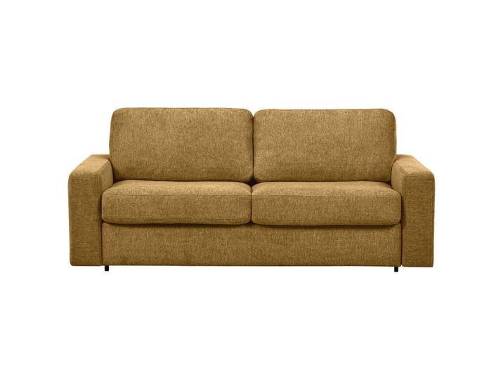 Carryhome Schlafsofa, Gold, Kunststoff, 2-Sitzer, Füllung: Schaumstoffflocken, 195x80x100 cm, Liegefunktion, Rücken echt, Kinderzimmer & Jugendzimmer, Jugendmöbel, Jugendsofas