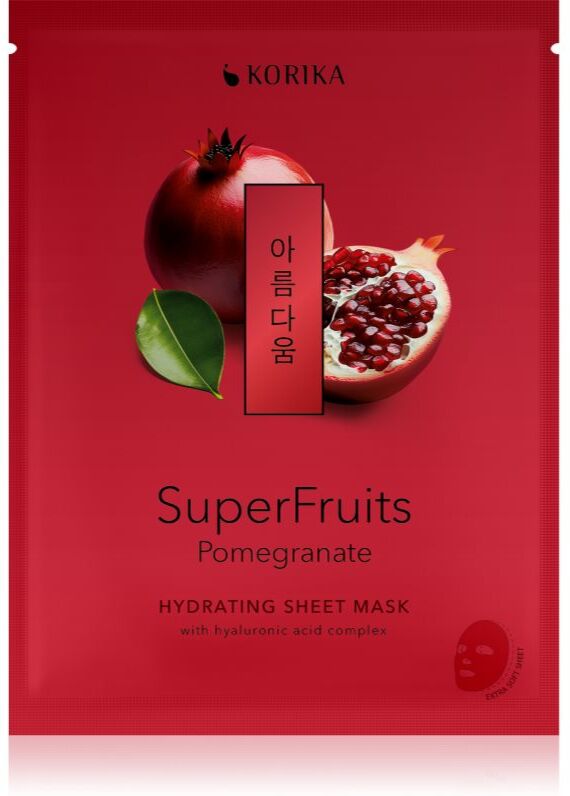 KORIKA SuperFruits Pomegranate - Hydrating Sheet Mask moisturising face sheet mask 25 g