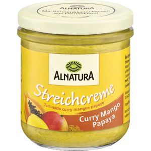 Alnatura Gemüseaufstrich Streichcreme, BIO, glutenfrei & vegan, mit Curry, Mango & Papaya, 180 g