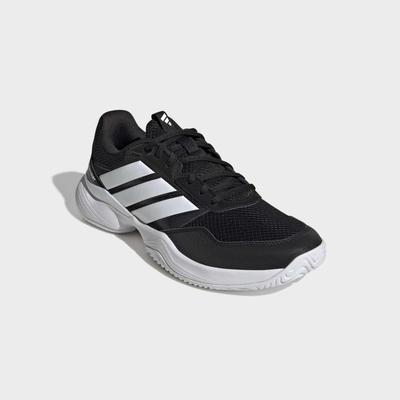 Tennisschuh ADIDAS PERFORMANCE "GAMECOURT 3 ALL COURT", Herren, Gr. 42,5, schwarz-weiß (core schwarz, ftwr weiß, ftwr weiß), Synthetik, Textil, Schuhe, für Hartcourt, All-Court
