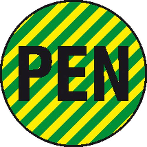 SafetyMarking 30.1548 Etiketten PEN (Neutralleiter mit Schutzfunktion) Folie selbstklebend (Ø) 12.5mm 12.5mm EN 60454 40St.