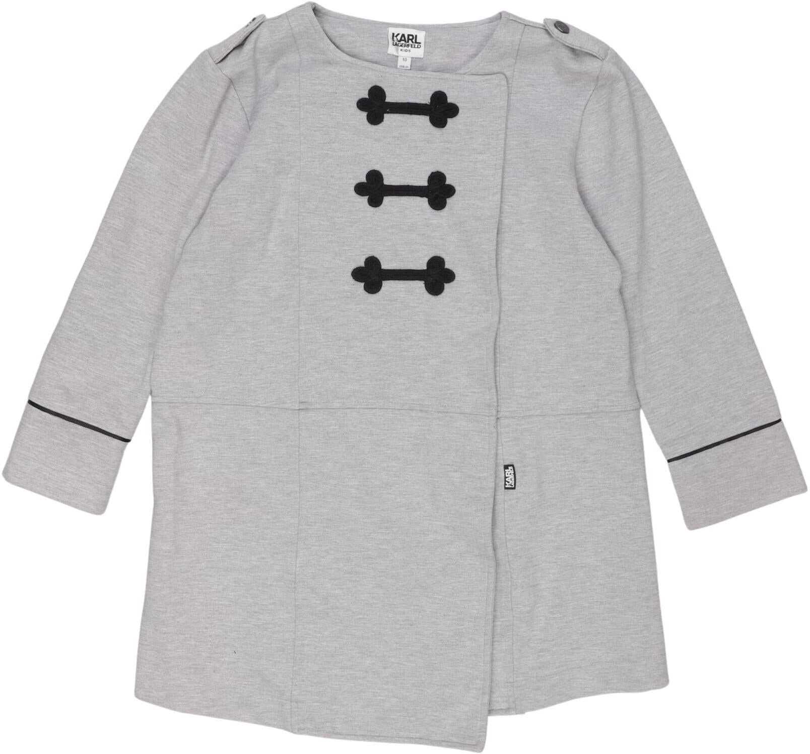 Karl by Karl Lagerfeld Mädchen Jacke oder Mantel, Grau, Gr. EU 140, Viskose / Elasthan / Synthetik - Second Hand