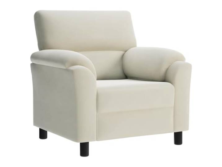 TEKGHUT Sofa Creme 94 x 85 x 93 cm Samt Metallrahmen, Sperrholzarmlehnen, fasergefüllte Kissen, Kissenrücken, Reißverschluss, trockenes Tuch