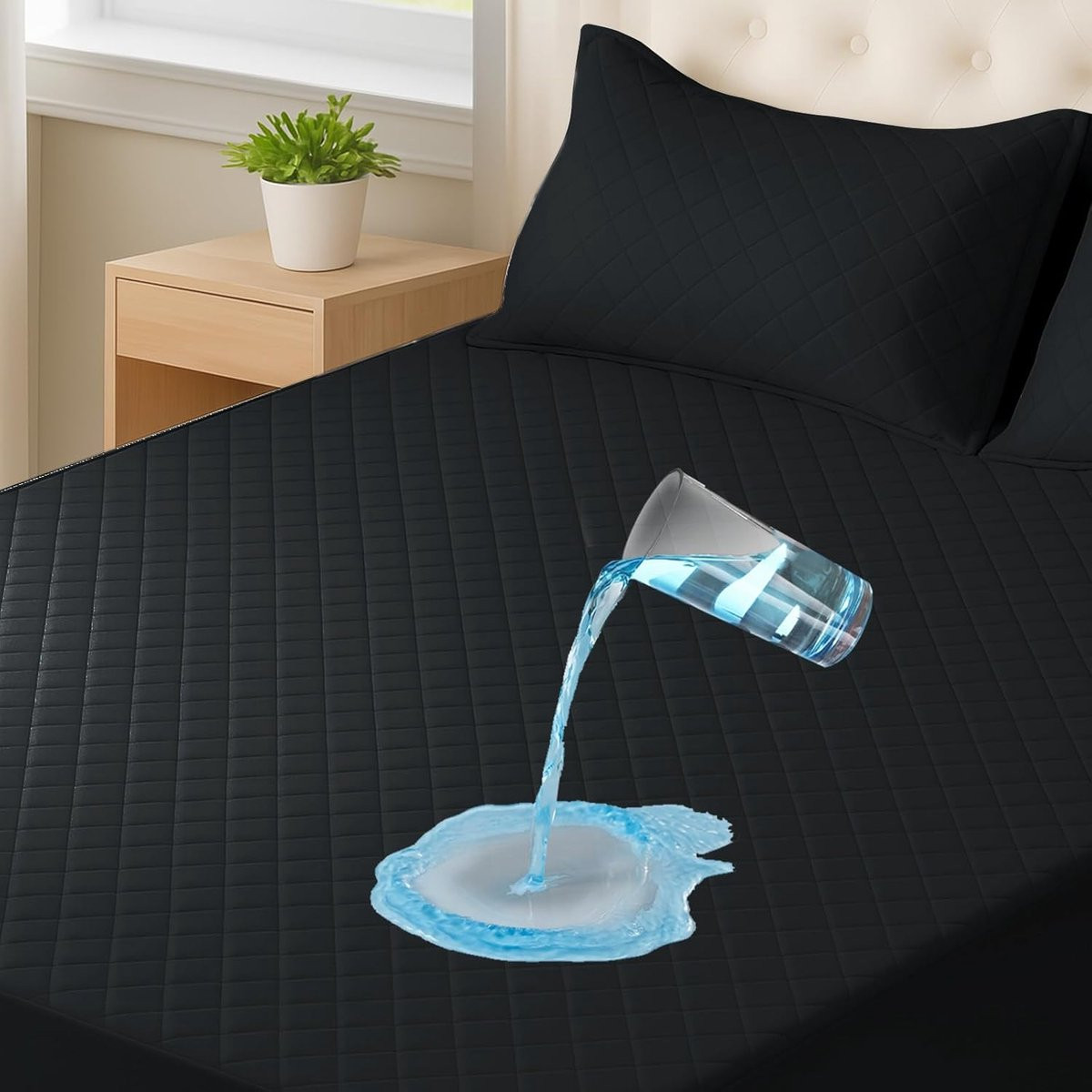 Waterdichte Matrasbeschermer 160x200 cm - Anti-allergische Boxspring Beschermhoes