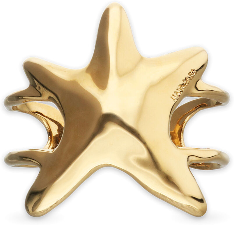 UNOde50 Pulsera rígida doble bañada en oro estrella de mar Dorado M
