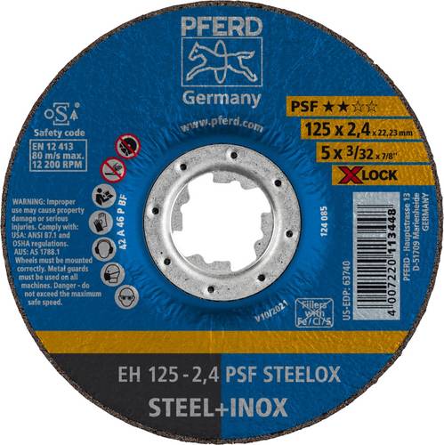 PFERD TOOLS PSF STEELOX 61740125 Trennscheibe gekröpft 125mm 25 St. Edelstahl, Stahl
